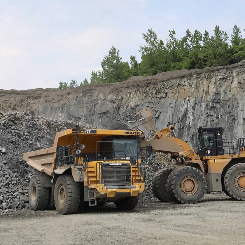 machinery moving rocks