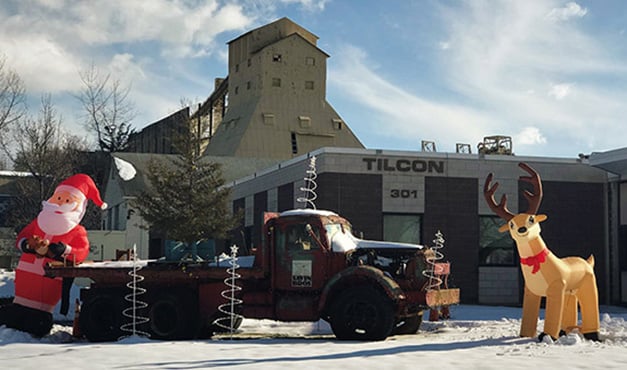 Tilcon truck with Christmas decorations