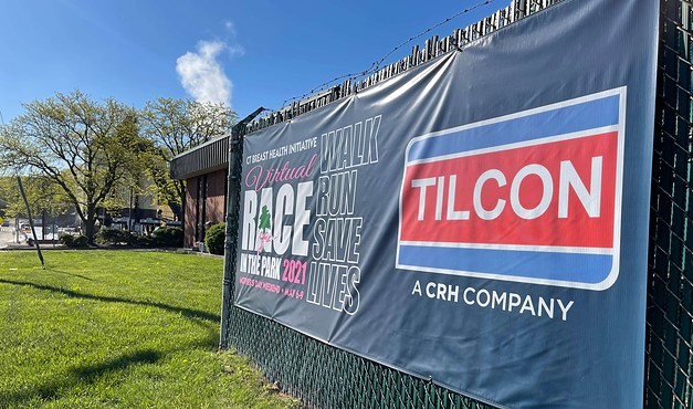 Tilcon banner on fence
